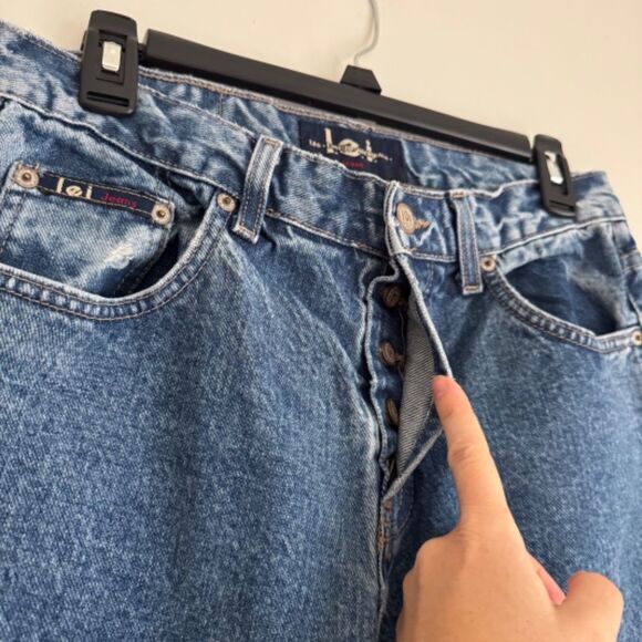 PL Vintage Y2K lei 100% Cotton Button Fly Jeans | Size 9 - Picture 3 of 7